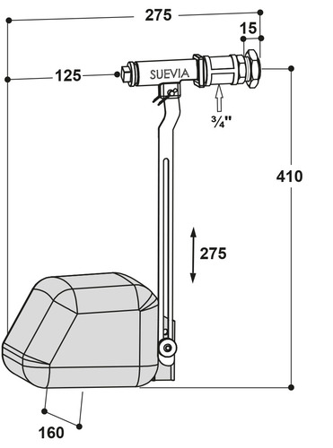 Float valve MASTERFLOW Mod.726 with long lever | SUEVIA HAIGES GmbH